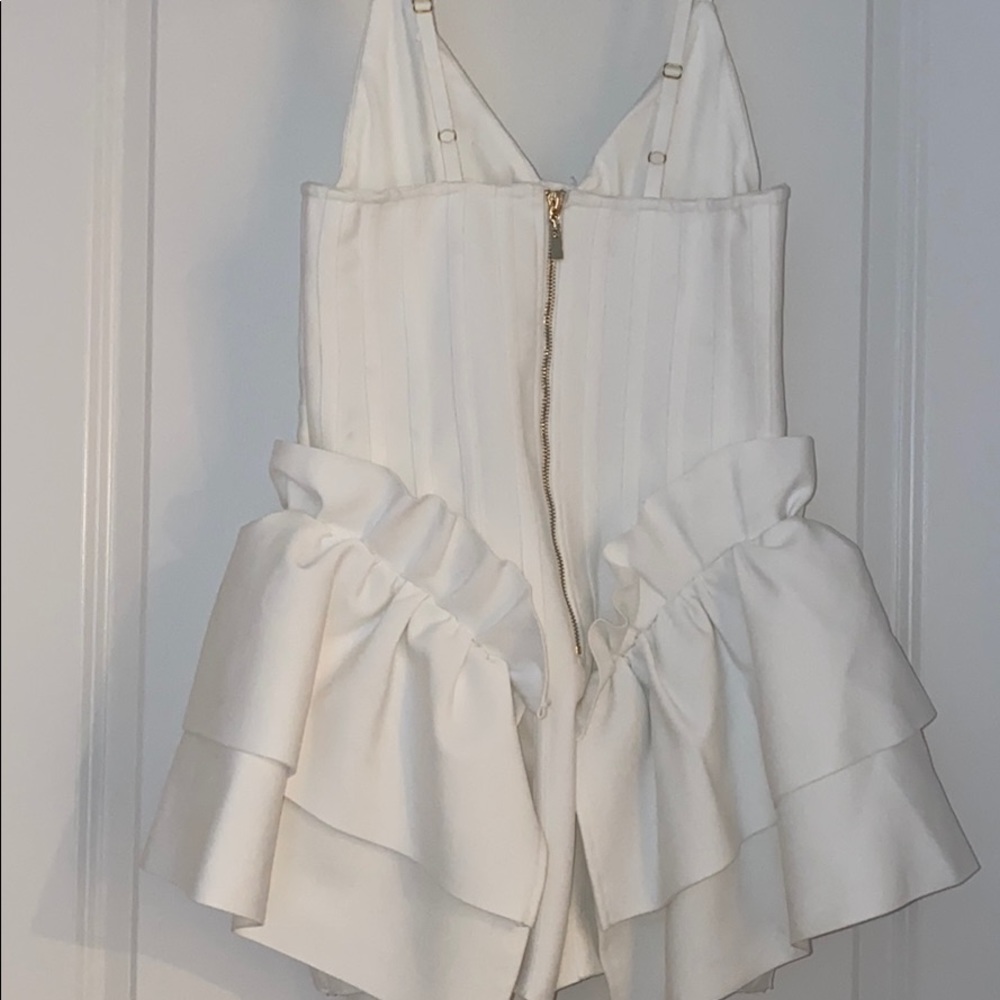 WHITE RUFFLE MINI DRESS - Picture 4 of 7